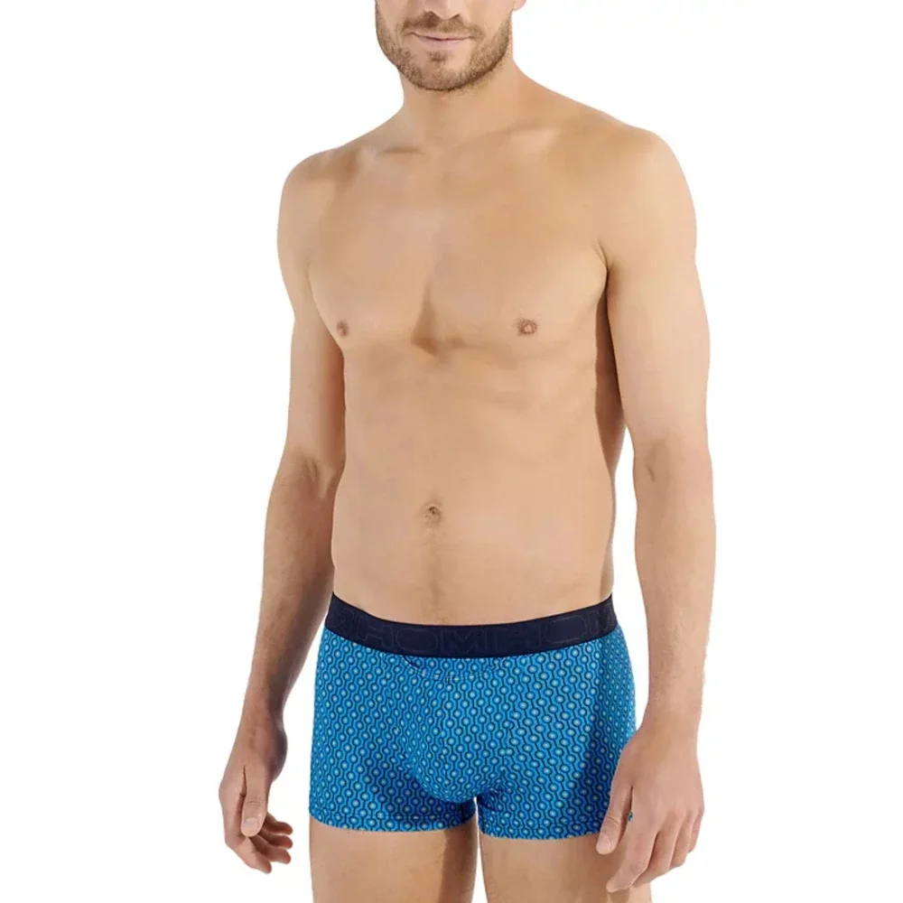 Hom Men Cameron Stretch Boxer Briefs Blue Print Size S